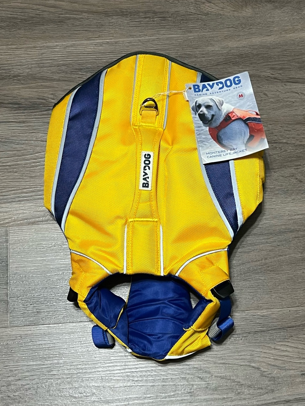 BayDog Monterey Bay Canine Life Jacket Medium Yellow Dog Float Vest Swim Safety